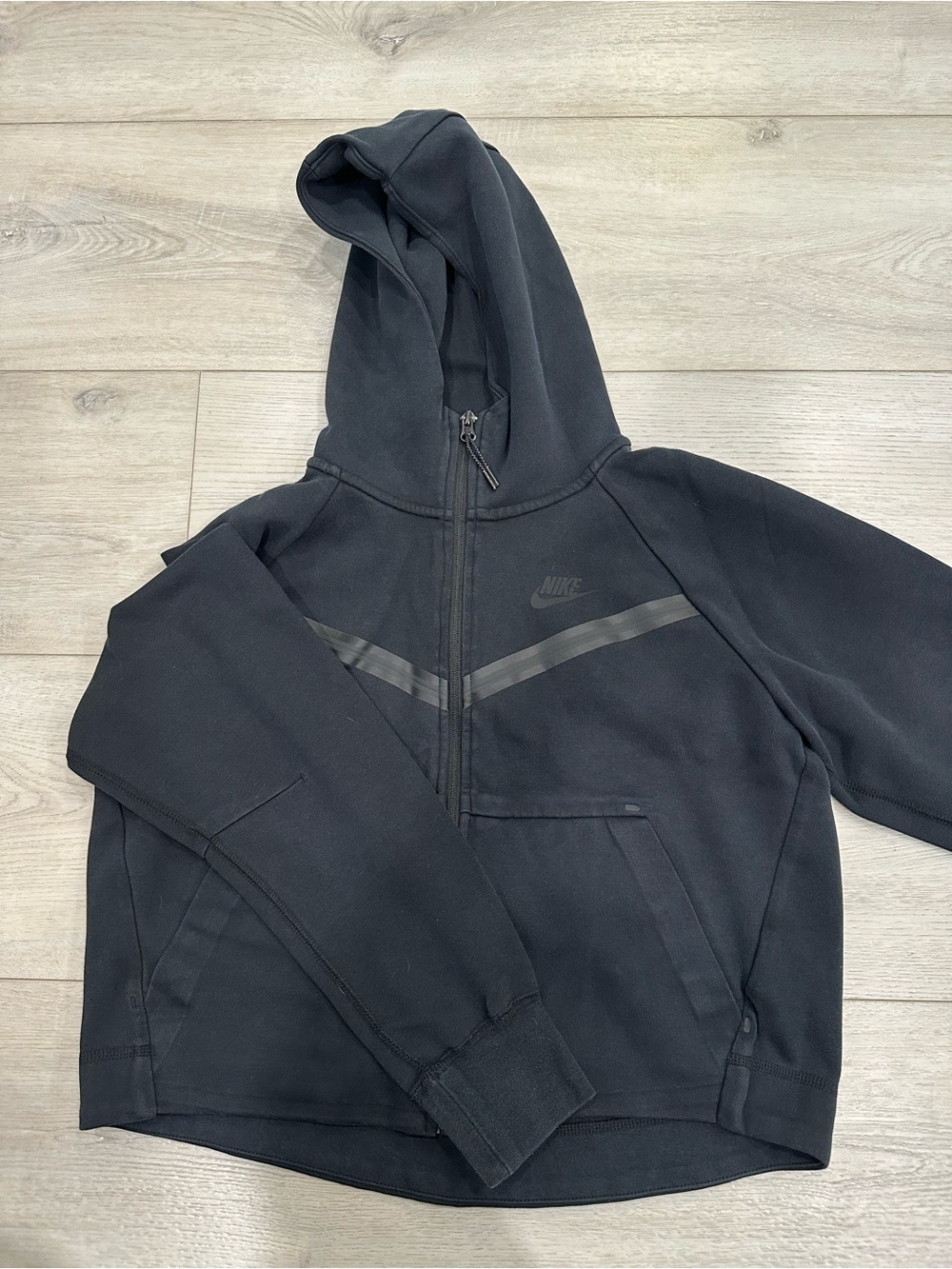 Nike Black Reflective Chevron Full Zip Hooded Jacket Size Small